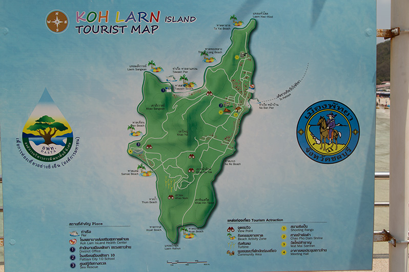 Rozmieszczenie plaż na wyspie Koh Larn